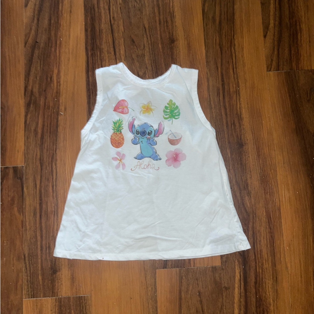 Kids White Tank Top with Cartoon Design